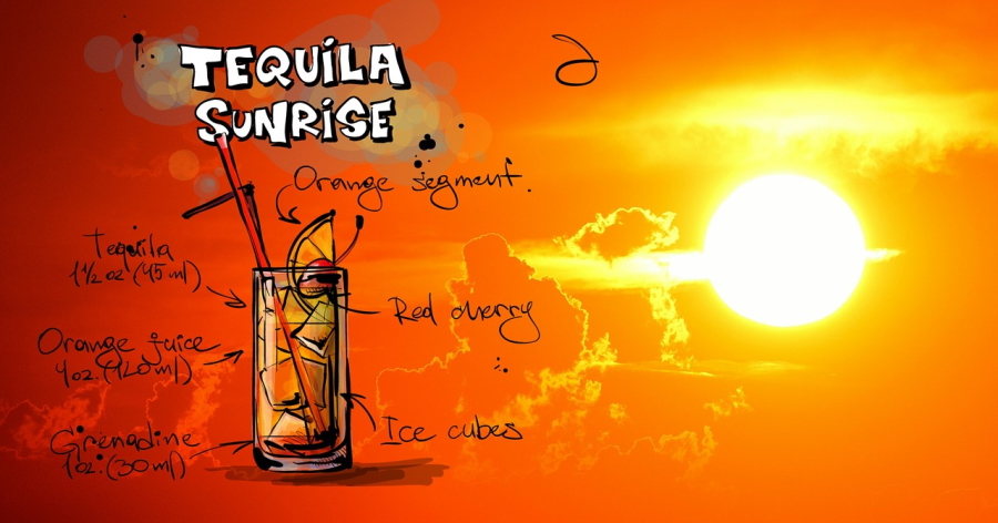 A Tequila Sunrise Cocktail and recipe