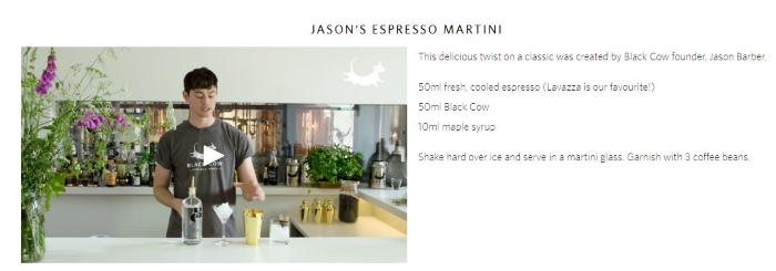 Jason's Espresso Martini Black Cow Milk Vodka Cocktail Recipe