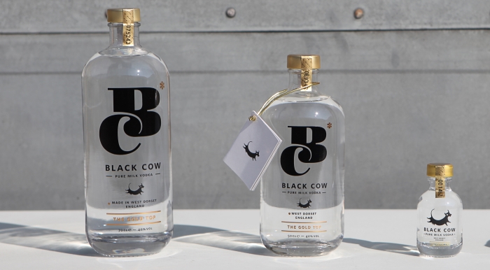 Three bottles of Black Cow Pure Milk Vodka