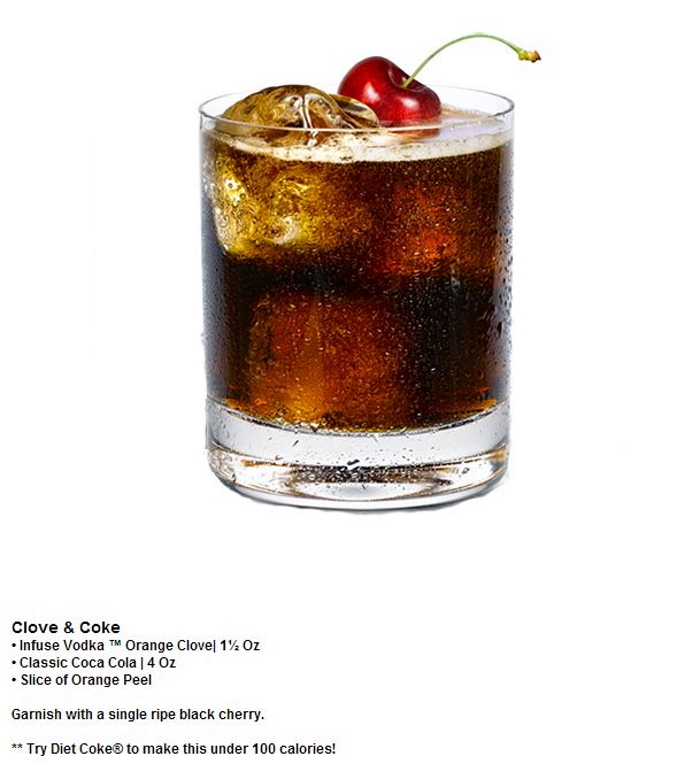 Clove and Coke vodka cocktail recipe using Infuse Orange Clove Vodka