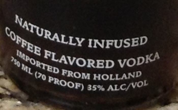 Van Gogh Double Espresso Vodka Bottle Detail