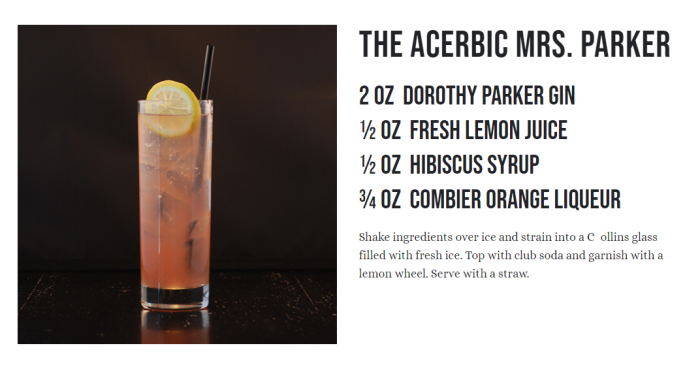 Acerbic Mrs Parker Dorothy Parker Gin Cocktail