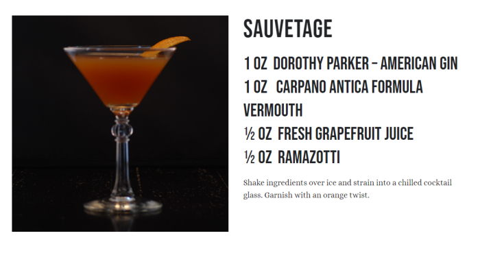 Sauvetage Dorothy Parker Gin Cocktail