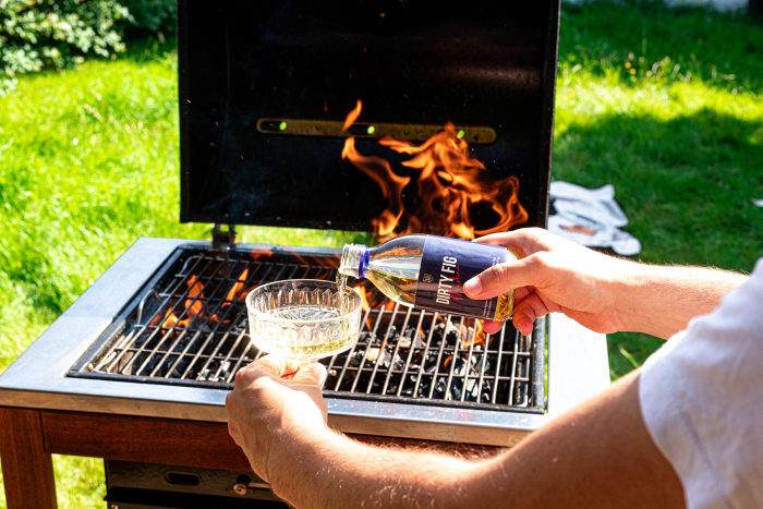 Dima's Bottled Cocktails at a barbecue