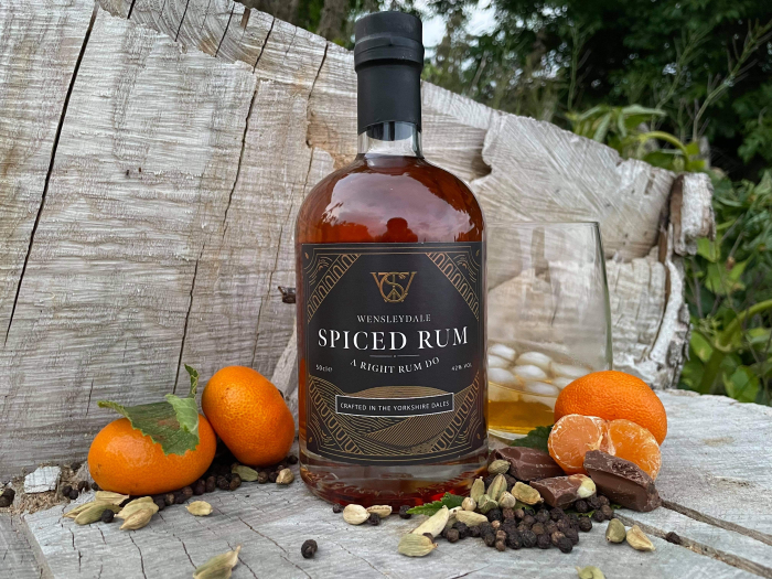 Wensleydale Spiced Rum Bottle with Spices