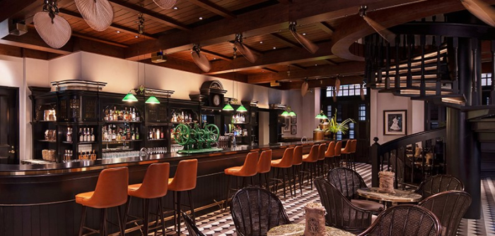 The Long Bar at Raffles Hotel in Singapore