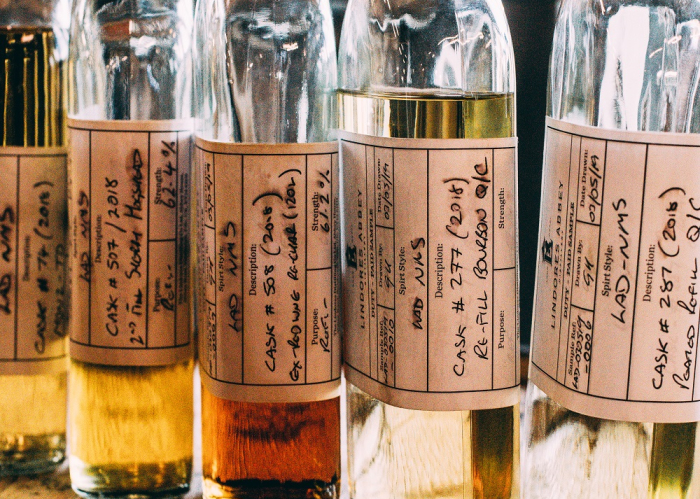 Lindores Abbey Distillery cask samples