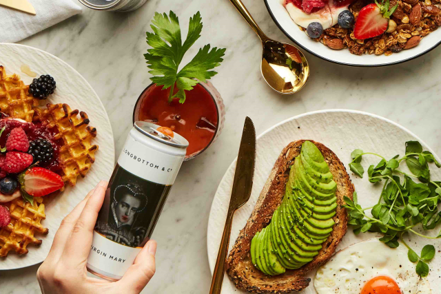 Longbottom Virgin Mary Bloody Mary in a can at brunch