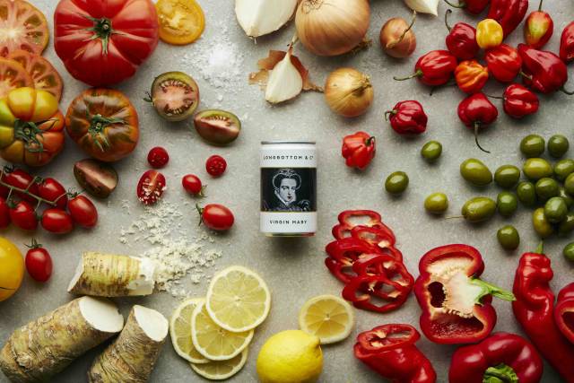 The Ingredients for a Longbottom Virgin Mary Bloody Mary in a Can
