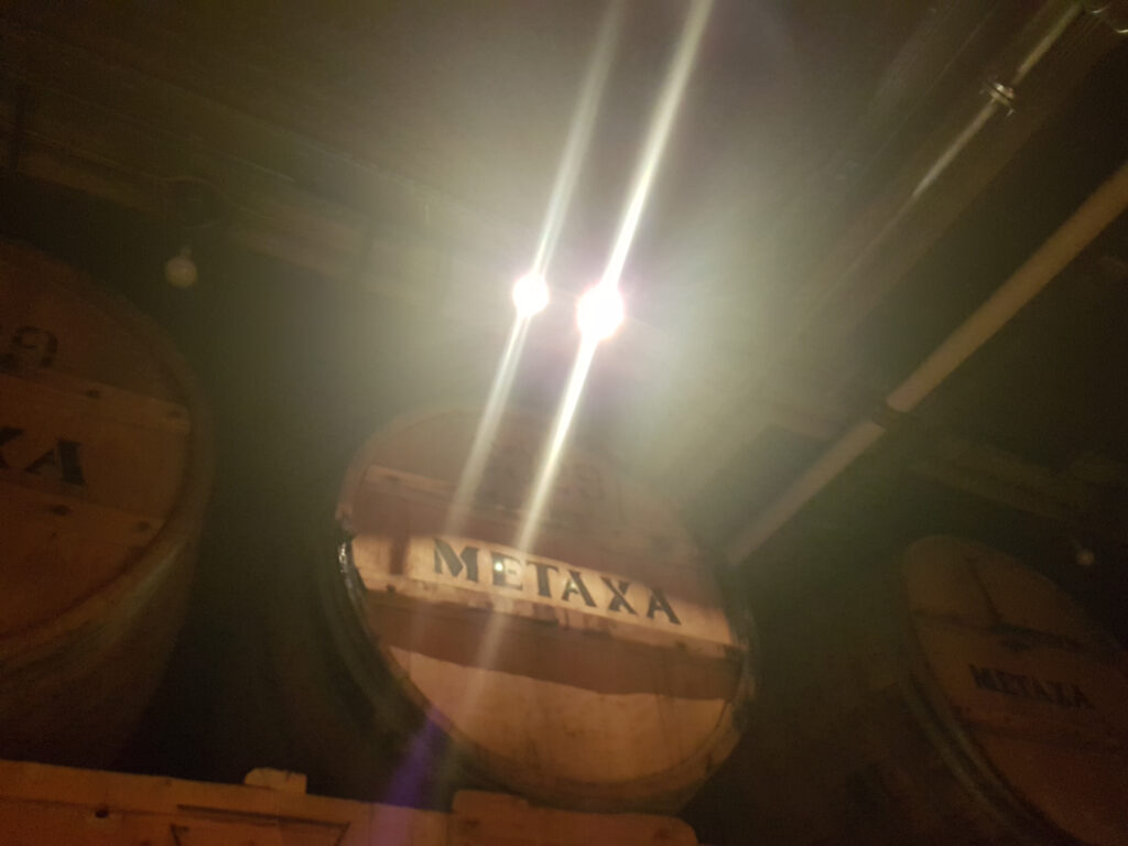 Barrel at the Metaxa Distillery in Athens, Greece