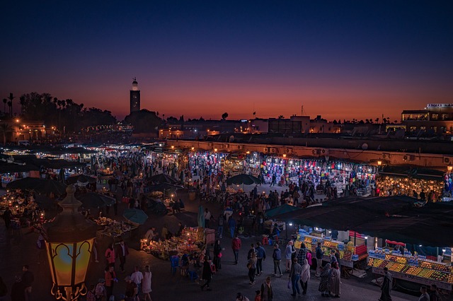 The Marketplace in Marrakech at Night