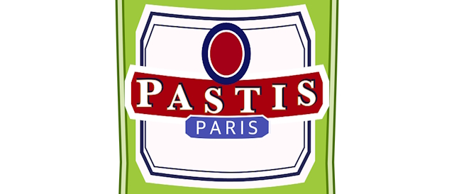 Pastis label on a bottle