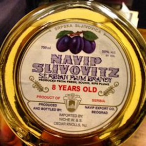 Bottle of slivovitz plum brandy