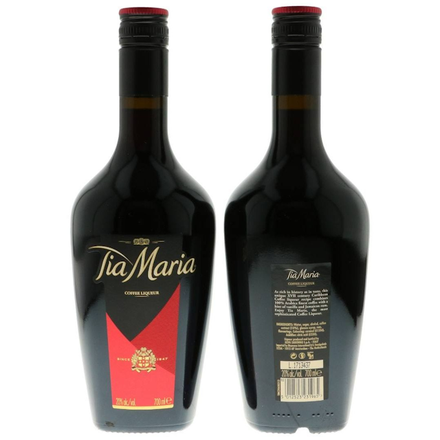 A bottle of the Tia Maria coffee liqueur