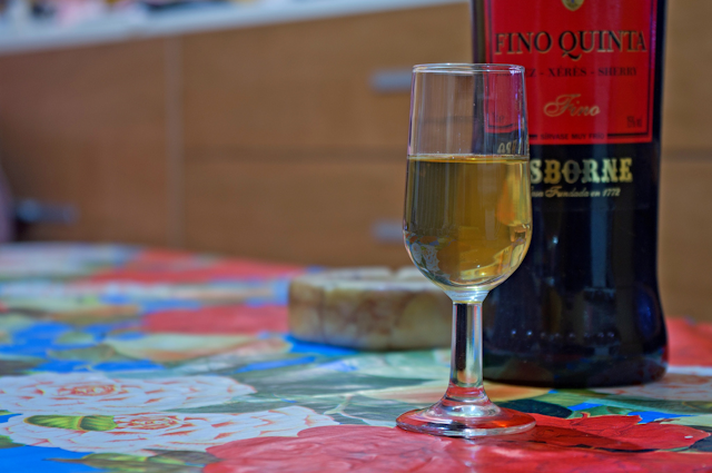 Glass of Osborne Fino Sherry