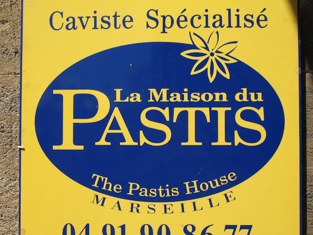 Sign for the Pastis House, a Shop in Marseille, France