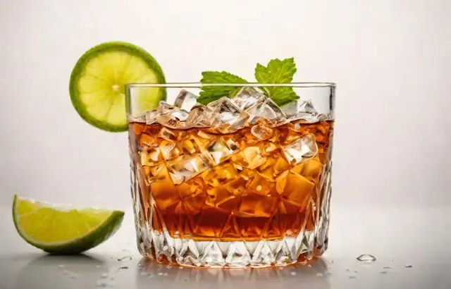 A dark 'n' stormy classic rum cocktail