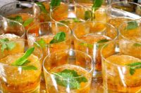 a tray of mint julep bourbon cocktails