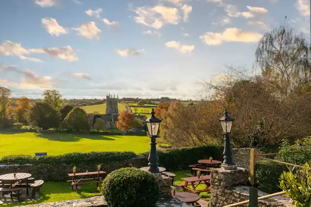 View from the Beer Garden of the George Inn, one of the oldest pubs in England