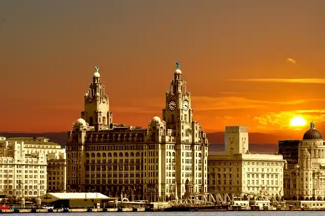 Liverpool Waterfront at sunset