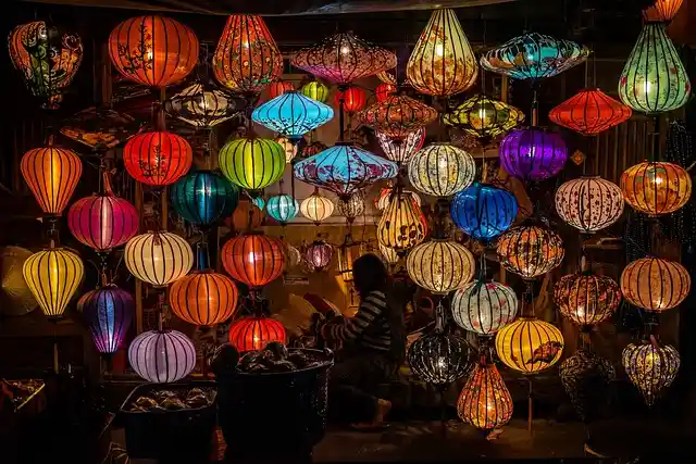 Lamps in a Vietnamese market