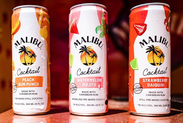 Malibu Rum Cocktails in Cans