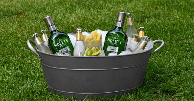Bottles of Nolet's Gin and Fever Tree Tonic bottles