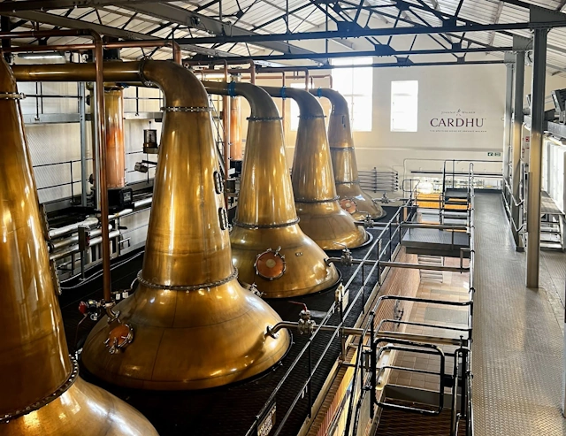 Stills at the Cardhu Distillery