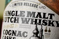 Wolfburn Limited Release in Cognac Casks whisky bottle label Wolfburn Limited Release in Cognac Casks whisky bottle label