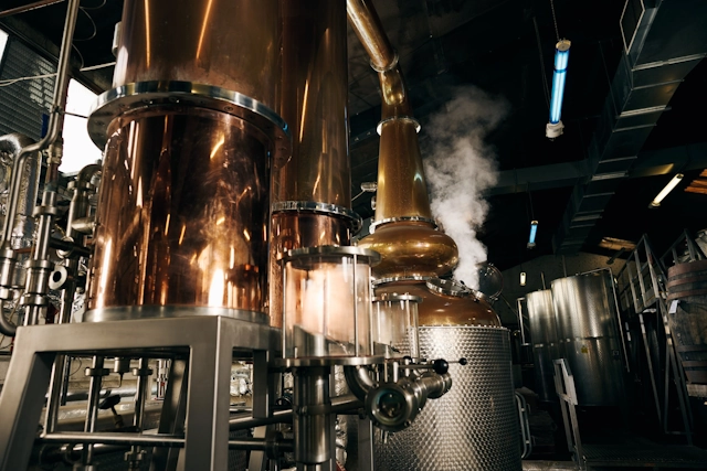 Stills at the Glasgow Distillery